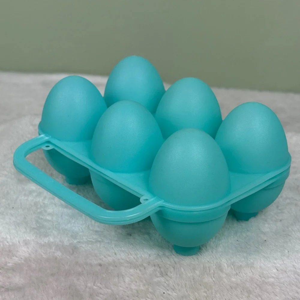 Vintage Jell-O Jiggler Egg Molds Set of 2 Yellow Teal Plastic Easter Kitchenware